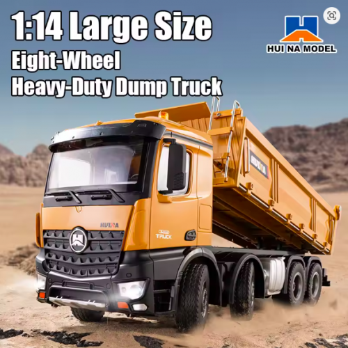 1:14 Alloy RC Dump Truck – 12CH Large 8-Wheel Heavy Construction Transport Vehicle