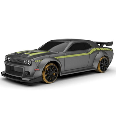 1:76 Scale RC Car with Gyro Mini Full Proportional RTR 2.4GHz Remote Control, 2 Replaceable Body Shells (C65-GREY)