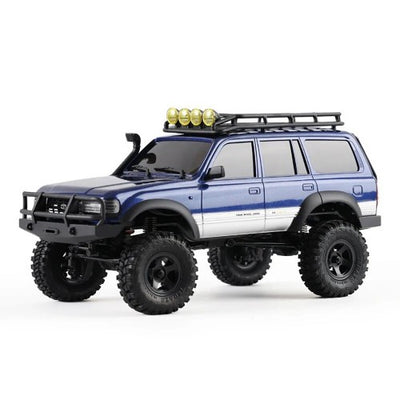 1/18 RTR 4WD RC Rock Crawler – Toyota Land Cruiser LC80 Off-Road Climbing Vehicle with 2-Speed Transmission & LED Lights (Blue)
