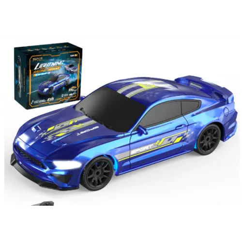 2.4G 4WD High-Speed Remote Control Racing Car with LED Lights, Full-Scale RTR Mini Drifting Vehicle for Kids & Boys
