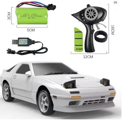 1/18 2.4G RWD RC Car FC Racing Drift Gyro On-Road Full Proportional Vehicles Models Toys - White & Silver