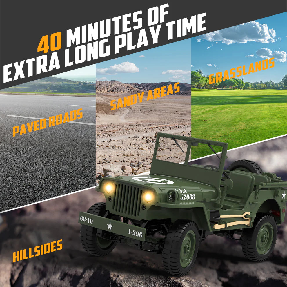 RC Crawler 1:10 Scale Off-Road Multi-Purpose 1941 MB Scaler Willys Jeep – 2.4G Remote Control Vehicle