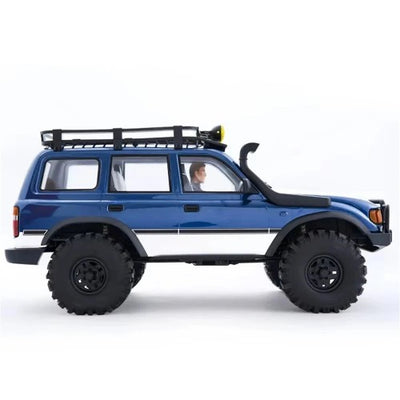 1/10 2.4G 4WD Brushless RC Car for TOYOTA Land Cruiser LC80 RS | Remote Controlled Locking Differentials, Two Speed Portal Axles, LED Light | Vehicles Models Toys - Blue