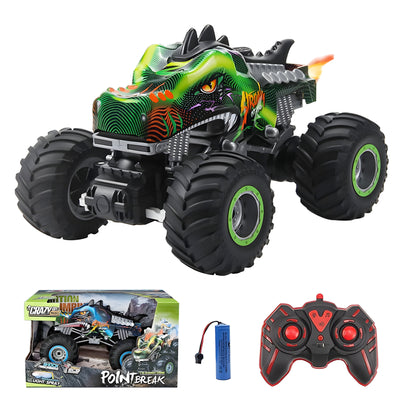 2.4GHz 7CH RC Dinosaur Monster Truck – All-Terrain Off-Road Remote Control Stunt Vehicle Toy for Boys and Kids