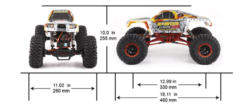 Toys 2.4G Waterproof Electric 1:10 Scale 4WD RC Rock Climbing Car Crawler Truck with Dual Front and Rear Steering Function