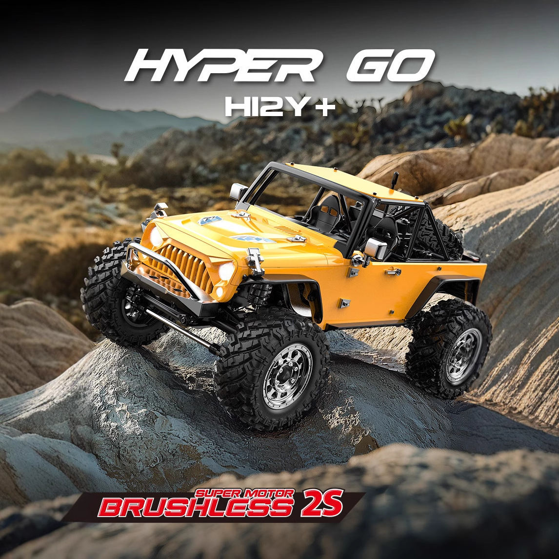 MJX H12Y+ 1/12 2.4G 4CH RC Crawler Truck Brushless Electric Rock Crawler - Ready-to-Go, Adjustable Silver