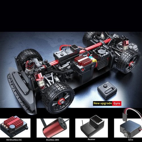 1/14 2.4G 4WD Off-Road Racing Remote Control Car, 55KM/H High-Speed Electric Hobby Toy Truck