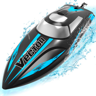 Vector30 Mini Self-Righting RC Pool Boat – 20MPH Racing Boat for Kids and Adults (Black)