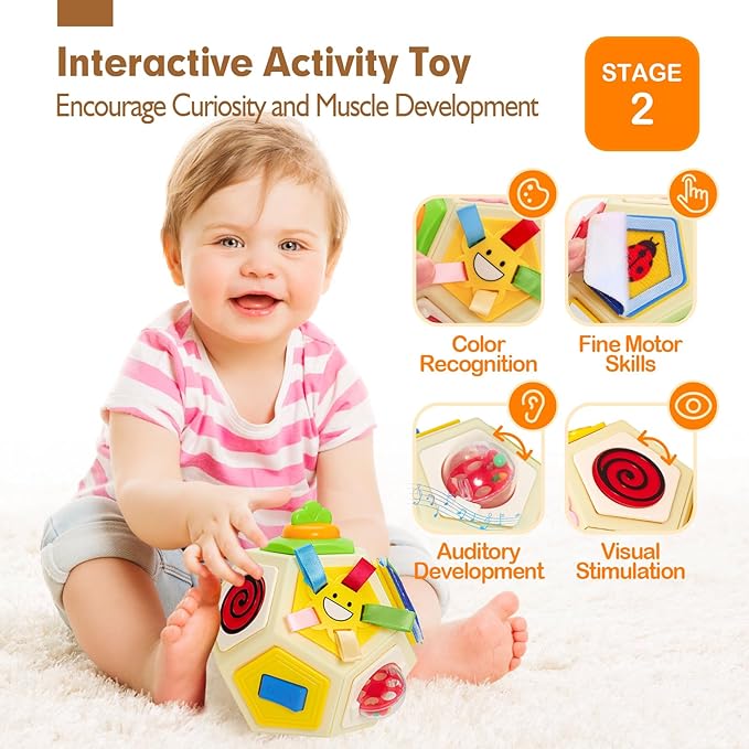 Montessori Toys for Kids, Toddler Sensory Toys Pop Fidget Toys Spinning Baby Toy for 1 Year Old Gifts Early Development Toy for Toddlers 1-3 Baby Toys 12-18 Months Kids - Toyigo