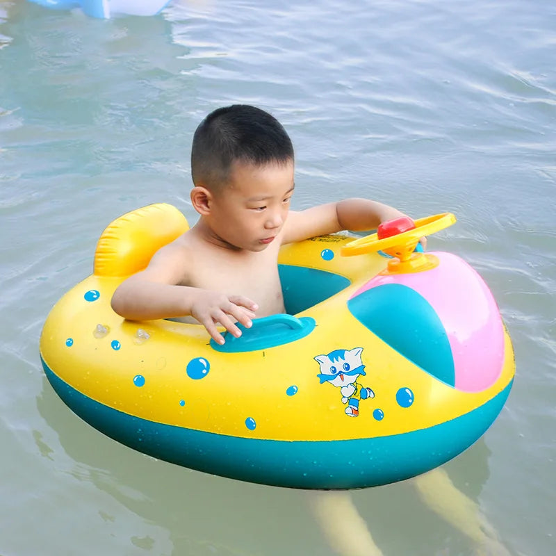 Baby Swimming Float, Infant Pool Swimming Boat, Baby Pool Toy, Inflatable Floating Ring for Kids, Infant Floating Pool, Baby And Mother Swim Trainer Toy Kids 1-6Y - Toyigo