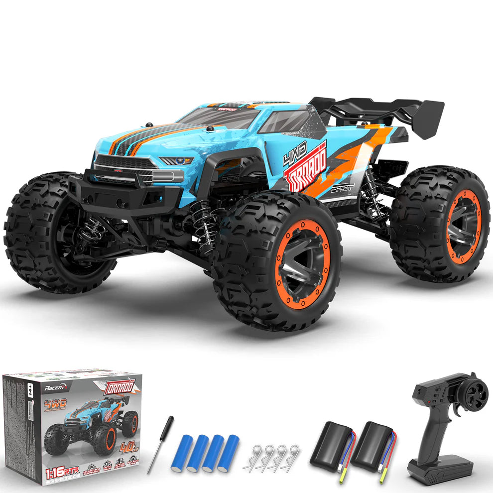 Blue Tornado 1/16 4WD Off-Road RC Truck – 30MPH High-Speed Remote Control Car (Green)