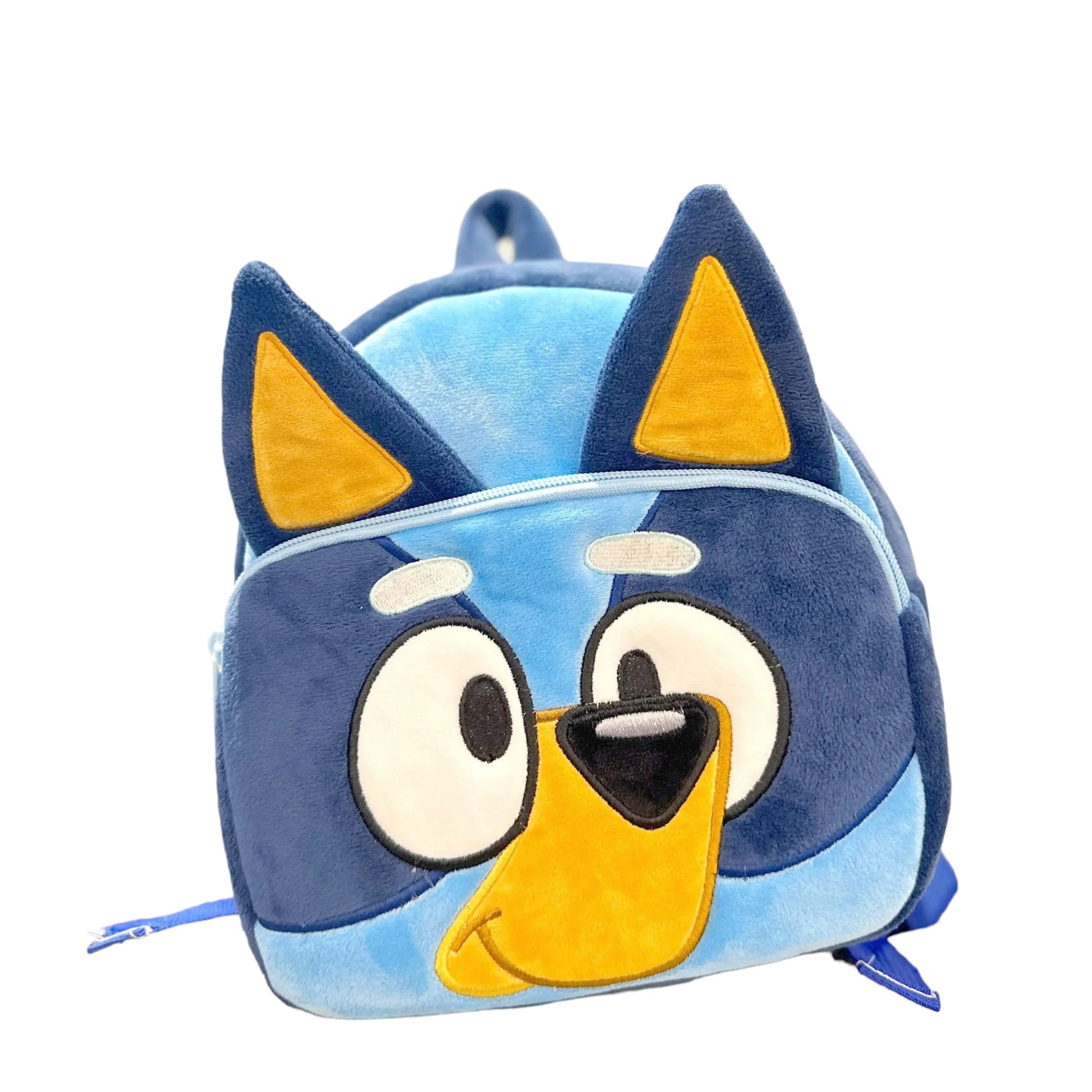 BLUEY Backpack, Cartoon Plush Backpack, Kindergarten Children Schoolbag, 24Inch, Plush with 3D Ears & Appliques, Lightweight Travel Photo Snack Bag Children Gifts - Toyigo