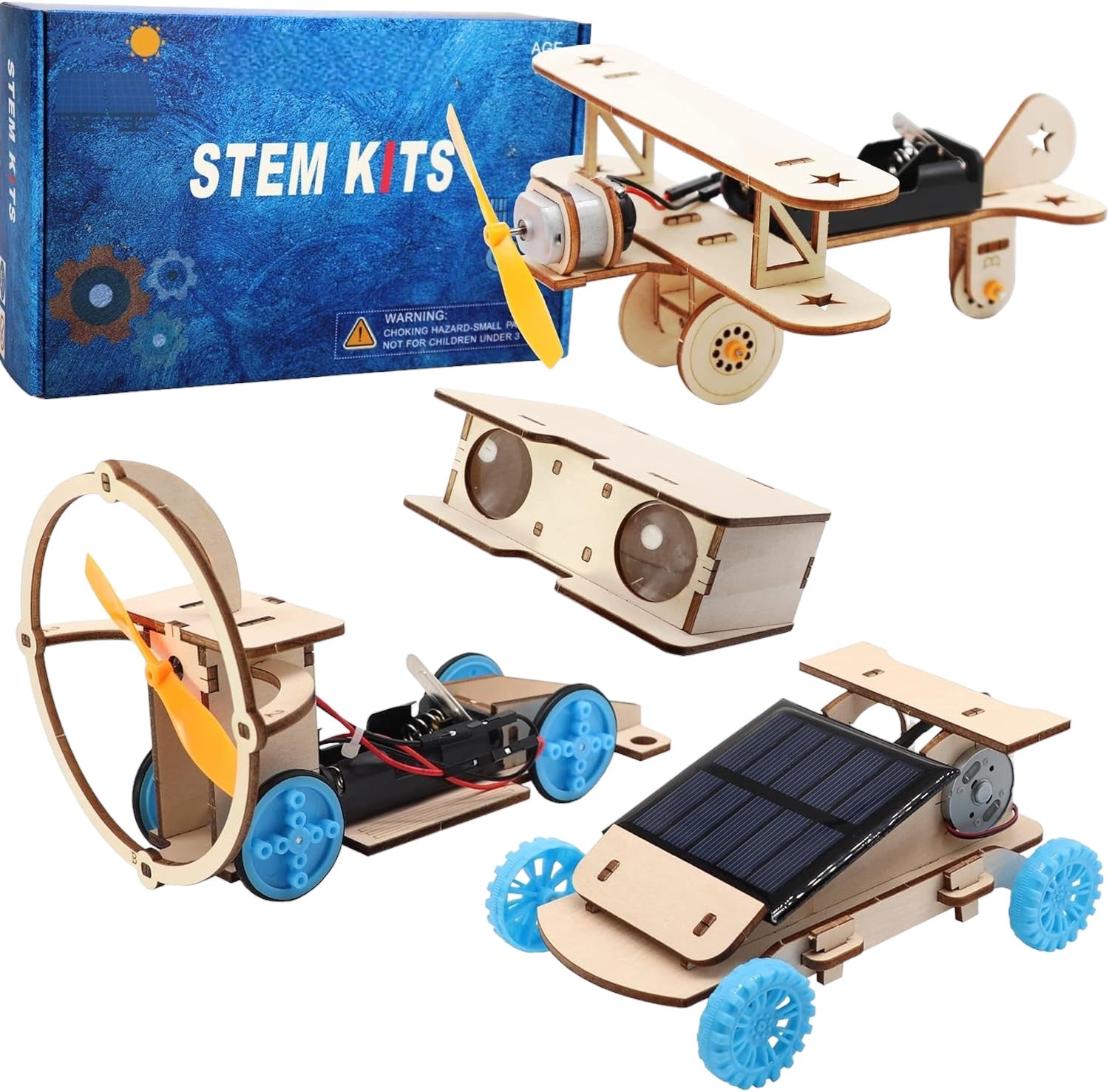 Solar Power & Electric Engineering Kit, Perfect STEM Toys, DIY Kits Puzzles for Kids 8-12-14, Science Kits for Kids, Gift for Teens Boys Ages 8-13 & School Projects - Toyigo