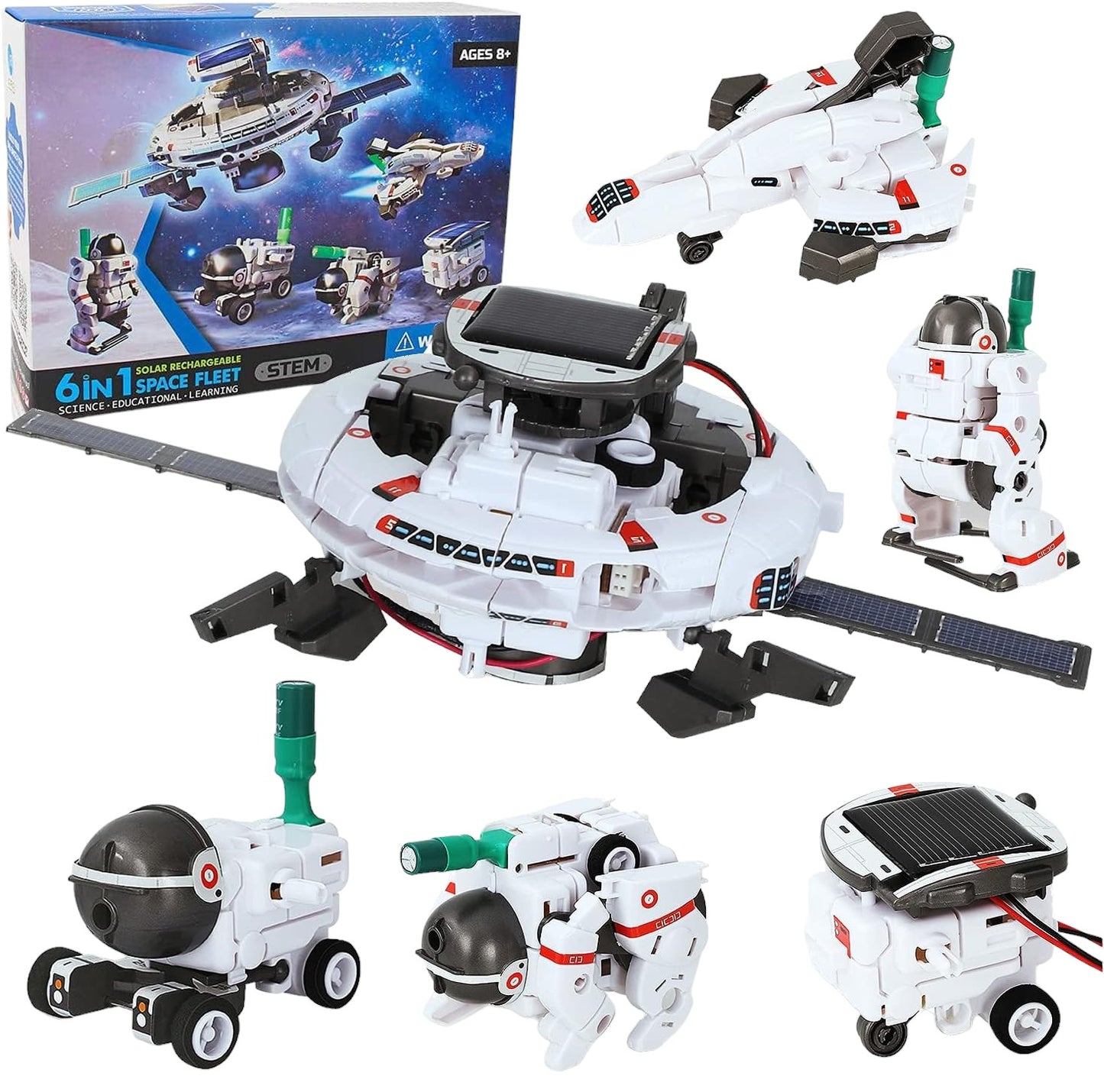 STEM Toys 6-in-1 Solar Robot Kit, Learning Science Building Toys, Educational Science Kits, Powered by Solar Robot for Kids 8 9 10-12 Year Old Boys Girls Gifts