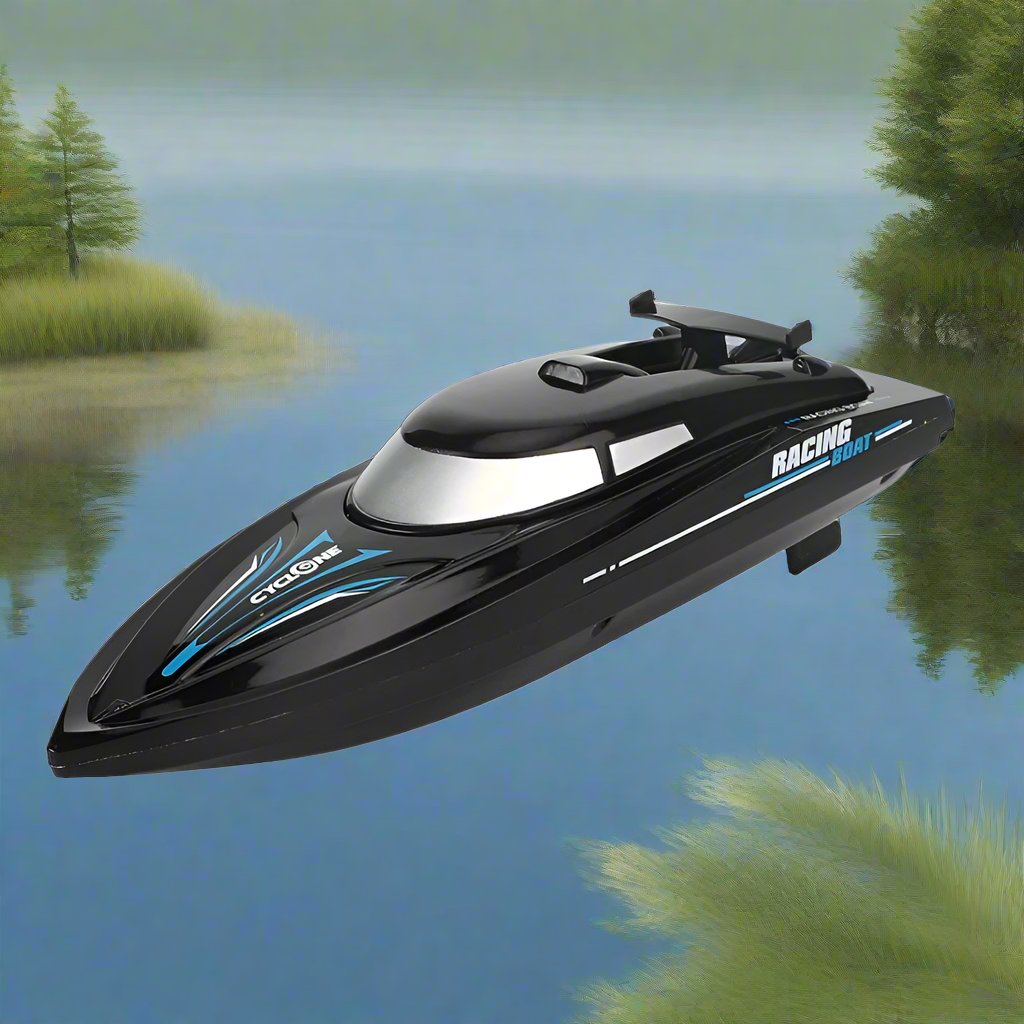 RC Boat, Remote Control Boats for Kids and Adults,10km/H 2.4G High Speed Remote Control Boat, Fast RC Boats for Pools and Lakes with 4 Rechargeable Battery