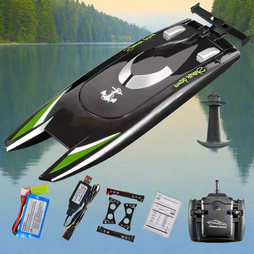 RC Boat, Remote Control Boat for Kids and Adults, 2.4Ghz 2 Channels 25KM/H High Speed Racing Boat for Pools and Lakes