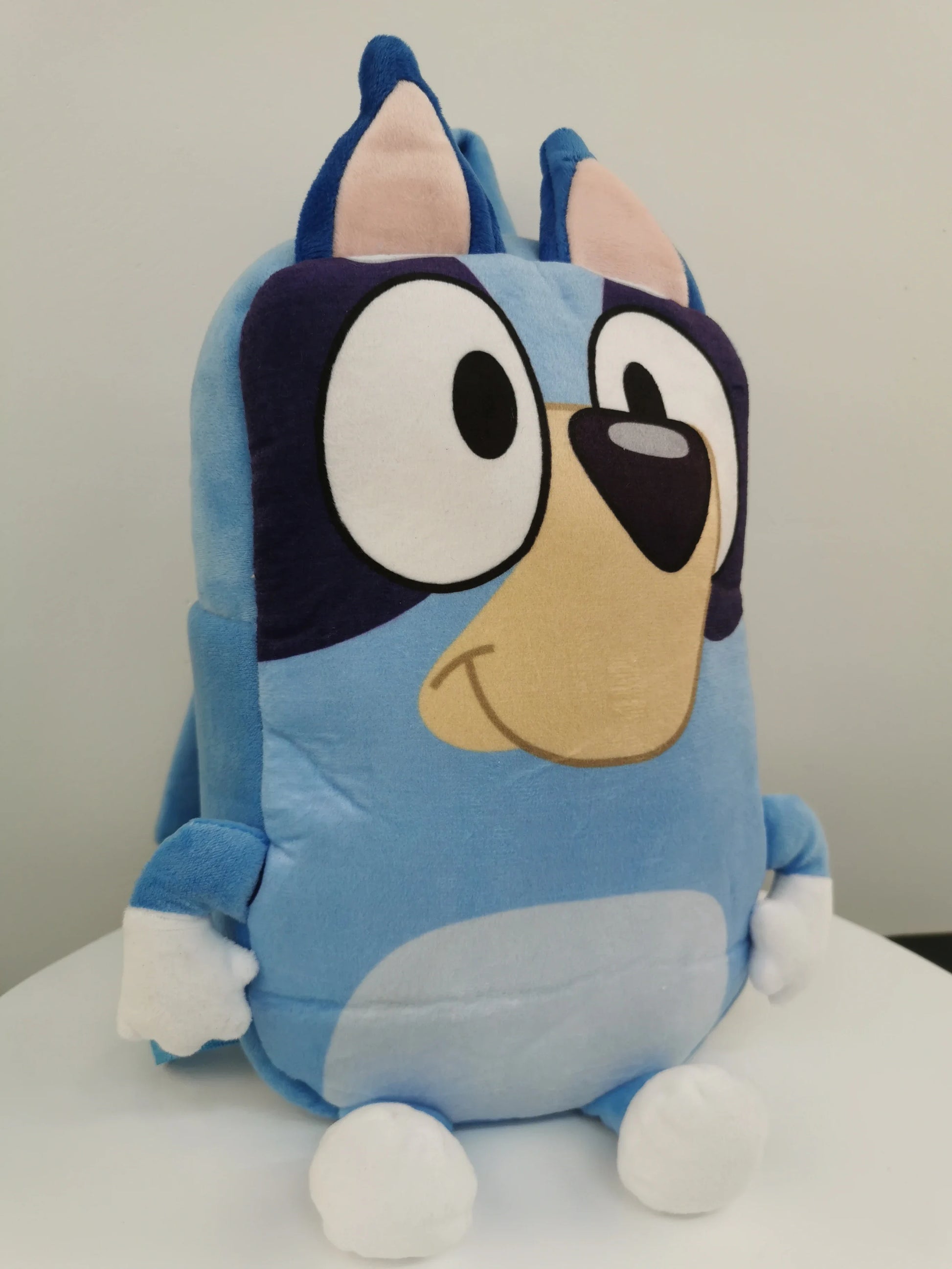 BLUEY Backpack, Cartoon Plush Backpack, Kindergarten Children Schoolbag, 24Inch, Plush with 3D Ears & Appliques, Lightweight Travel Photo Snack Bag Children Gifts - Toyigo