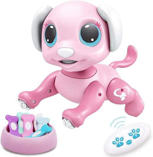 Interactive RC Dog Toy , Cute Gesture Sensing Puppy for Toddlers, STEM Play, Ideal Holiday/Birthday Gift for 3-8 Year Olds