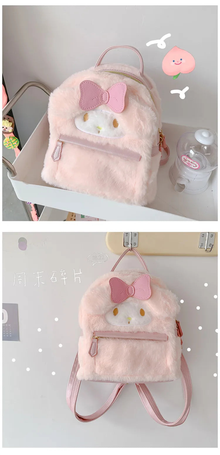 Cute Furry Plush, Kawaii Plush, Cinnamoroll-Dog Backpack, Melody Bag Big-eared Dog Plush Toy Mini Girls Backpacks for Kids - Toyigo