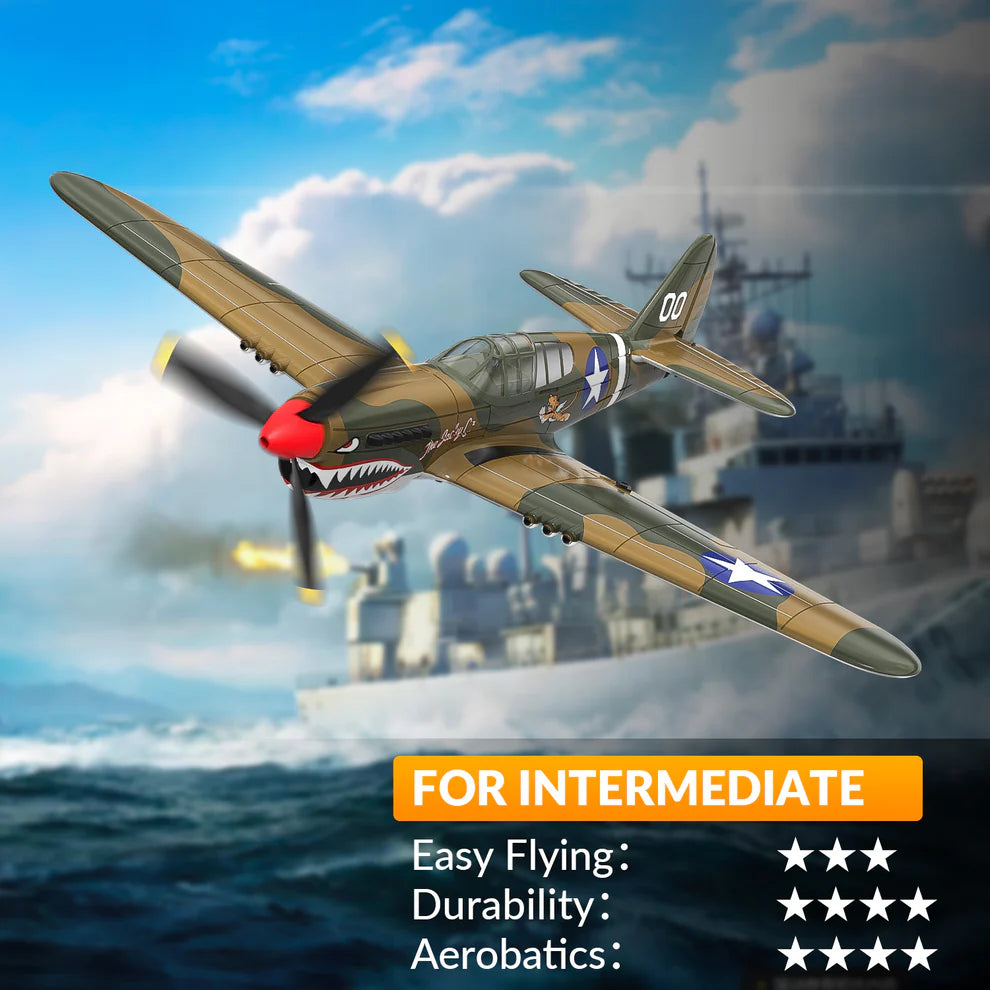 Warhawk P40 4CH 400mm RTF Beginner RC Plane (15.7") – Easy to Fly, Ready to Fly (RTF)