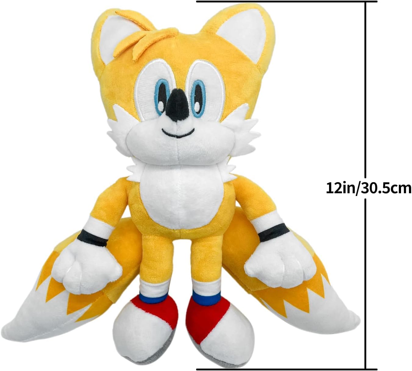 Movies & Tv soft toys, 12 Inches Sonic 2 Plush Toy, The Hedgehog Movie Sonic Plush Toys, Knuckles Shadow Tails Plush Doll Toys,  Gifts for Boys and Girls (Sonic+Tails+Knuckles), (Tails)