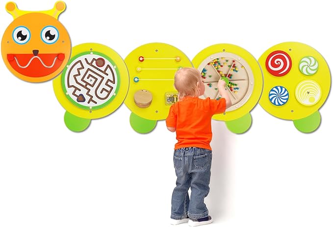 Educational Toys, Crocodile Montessori Busy Board, Activity Cube,Wall Toys,Daycare Furniture,Playroom Furniture,Interactive Toys,Wooden Toys, 6 M+ babies Learning Toys,Boys and Girls Gifts - Toyigo