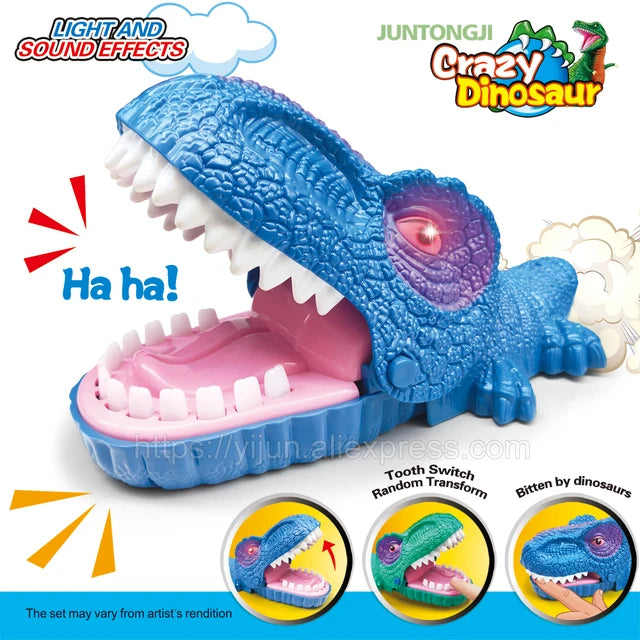 Dinosaur Dentist Game Toy, Snappy Dinosaur Dentist, Funny Dinosaur, Classic Bite Finger Game Dino Toy, Funny Family Party Tabletop Board Game, with LED Light and Sound, Crazy Biting Hand Finger - Toyigo