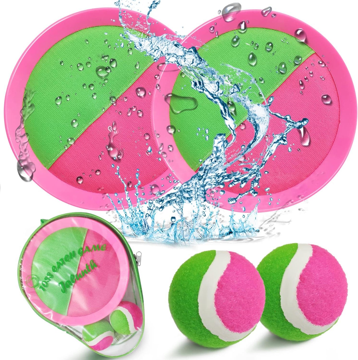 Ball Catch Paddle Set Games, Beach Toys Pool Back Yard Outdoor Games Backyard Camping Toss Age 3 4 5 6 7 8 9 10 11 12 Years Old Boys Girls Kids Adults Family Outside Christmas Easter Gifts