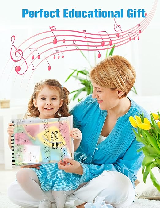 Floor Piano Playmat for Toddlers, Baby Musical Learning Toys, Animal Flash Cards Music Sound, Education Touch Keyboard Blanket, Birthday for Baby Boys Girls - Toyigo