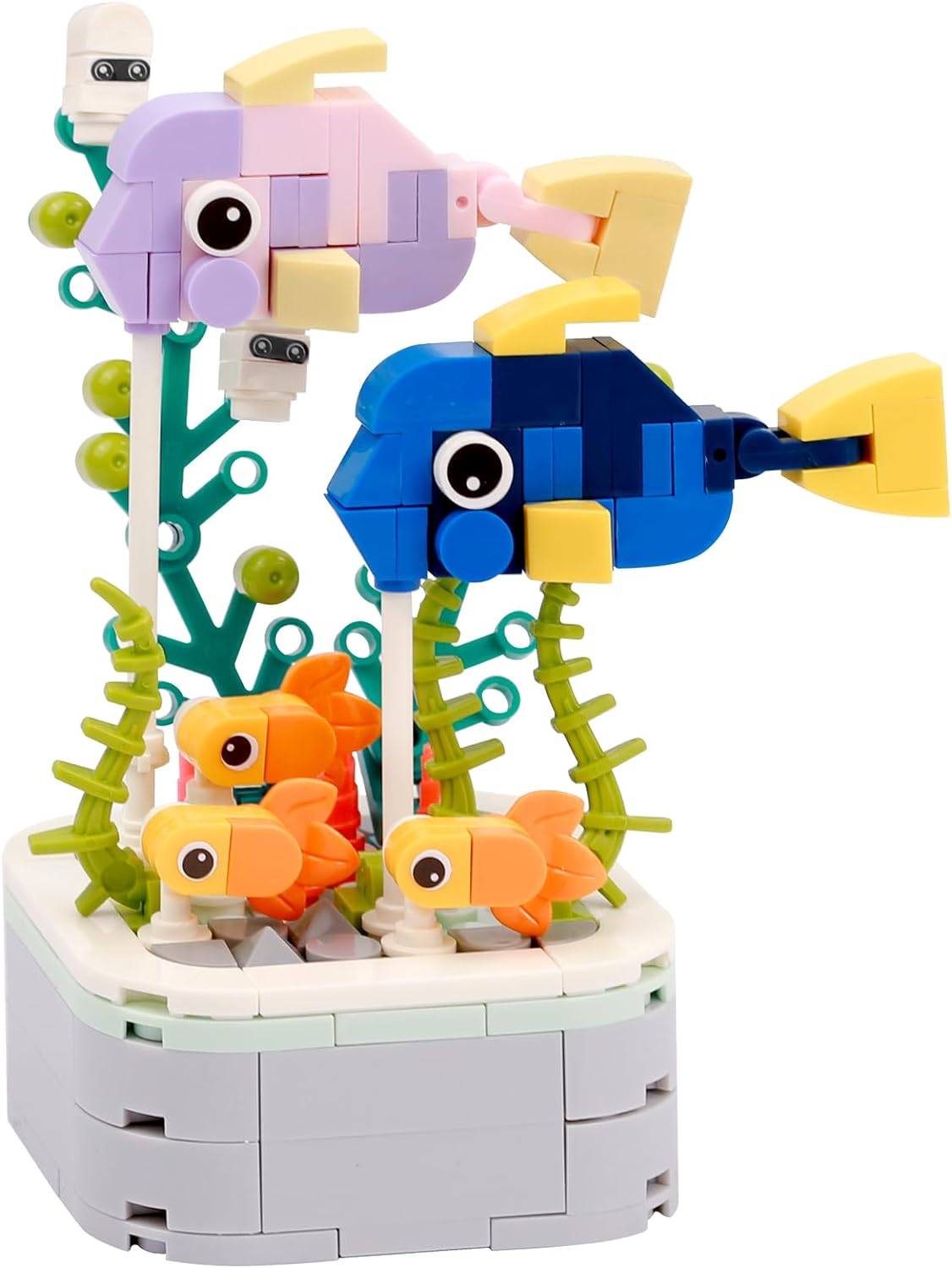 Marine Animals Building Blocks Sets for 190 PCS, Sea Turtle,145 PCS, Crab,  151 PCS, Clown Fish, 174 PCS, Lantern, 179 PCS, Surgeonfish,  Potted Plant Sea Animal Building Blocks, Ocean Animal Toys for Boys and Girls 3 4 5 6 7 8 9 10 Years Old