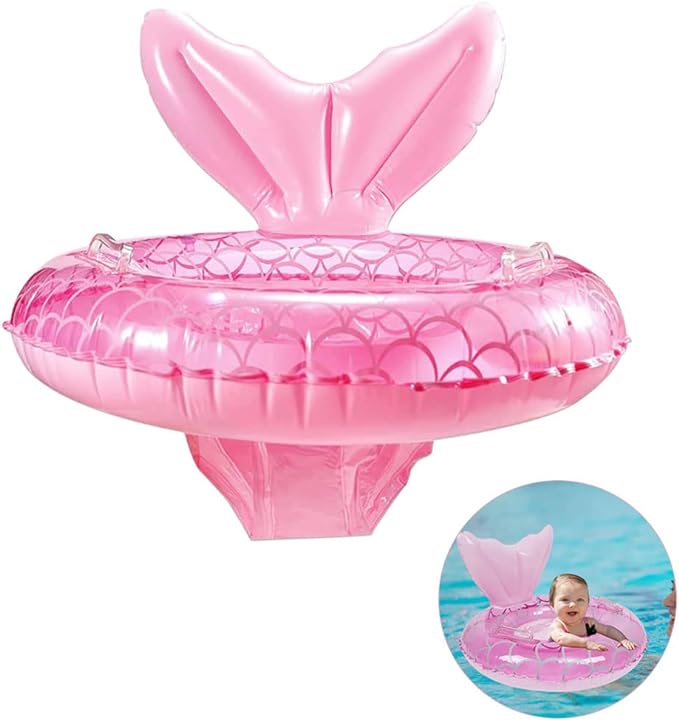 Baby Swimming Float, Inflatable Floatie Raft with Handle Safety Seat, Children Waist Float Ring Kids Water Bathtub Beach Party Toys, Toddler Swim Ring Over 6 Months for Kids