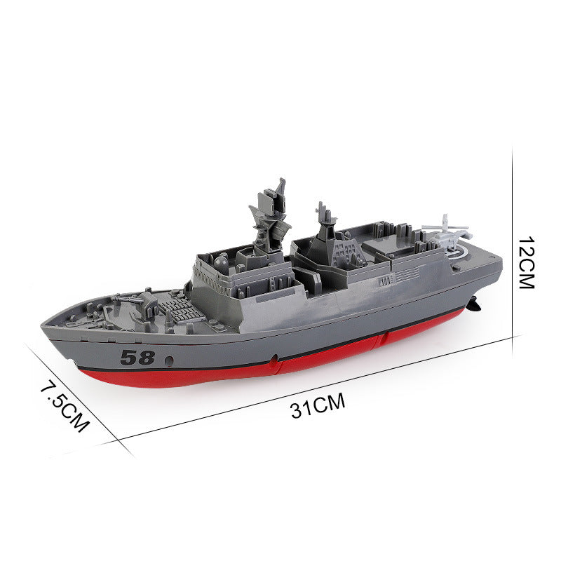 Cross-border remote control aircraft carrier,2.4G RC destroyer toy, Water park launchable model,Aircraft carrier model kit,DIY assembly warship toy,Children and adults present sea model