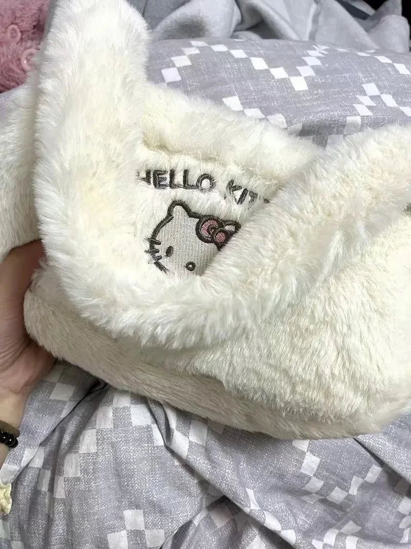 Cute Bag, Portable Hello Kitty Plush Handbag, Kawaii Sanrio Plush, Y2k Casual Korean Shoulder Bag Packaging Christmas Decorations for Women - Toyigo