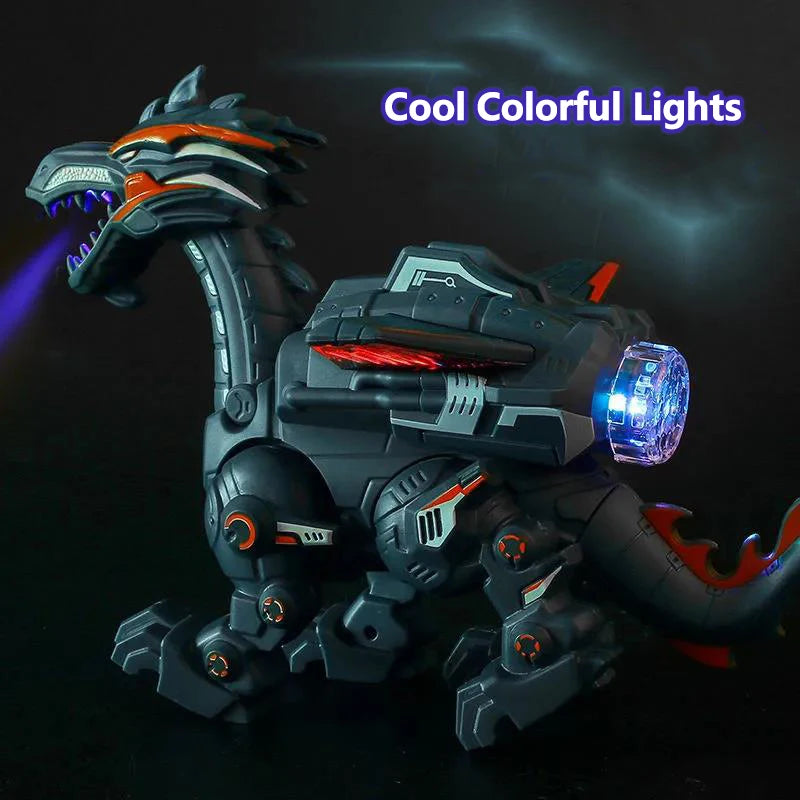 Fire Mechanical Dinoasur, Water Spray Cool Light, Realistic Toy, Flame Spray, Water Mist, Laying Eggs, Light Up Eyes, Roaring Sound, Electric Children Entertainment Puzzle Model Game Toys for Boys Gifts - Toyigo