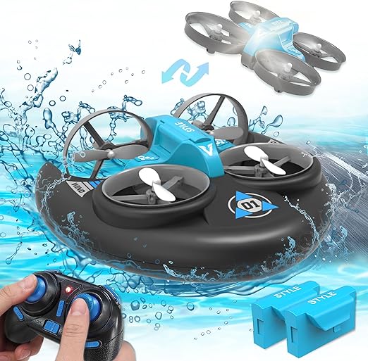 Waterproof RC Monster Truck RC Drone, 20+ MPH Fast RC Boat,  Pool Toys for Kids 8-12, 3 in 1 Remote Control Car for Boys, Sea Land Air Outdoor Toys, Birthday Gifts for Boys - Toyigo