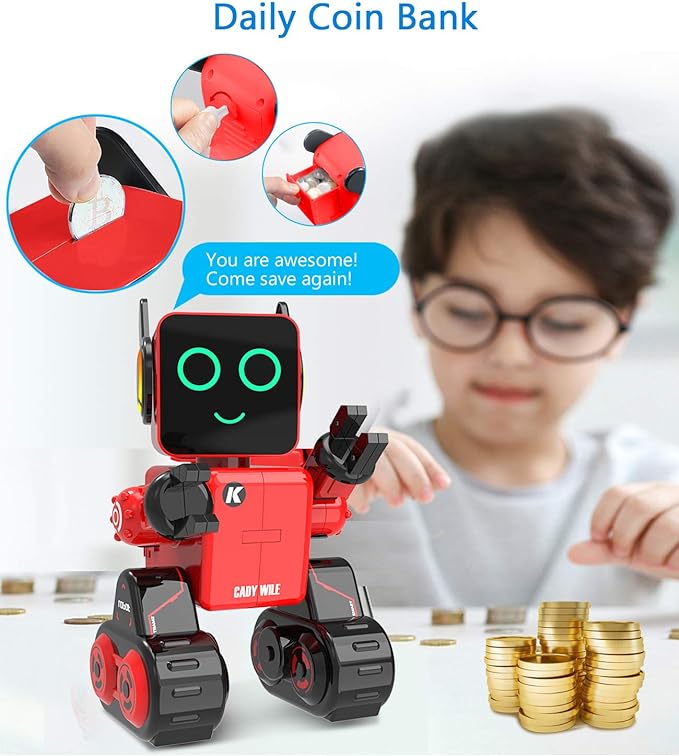 Robot Toy for Kids, Intelligent Interactive Remote Control Robot with Built-in Piggy Bank Educational Robotic Kit Walks Sings and Dance for Boys and Girls Birthday - Toyigo