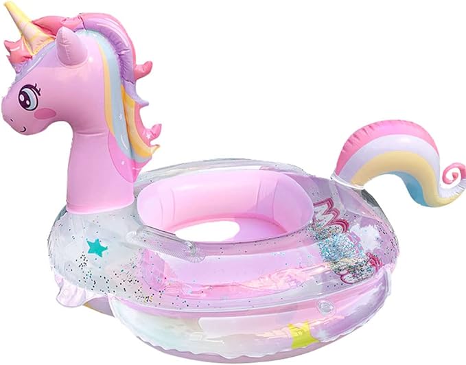 Baby Swimming Float, Inflatable Floatie Raft with Handle Safety Seat, Children Waist Float Ring Kids Water Bathtub Beach Party Toys, Toddler Swim Ring Over 6 Months for Kids