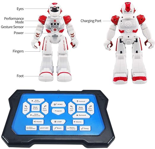 Remote Control Robot for Kids, Intelligent Programmable Robot with Infrared Controller Toys ,Dancing, Singing, Moonwalking and LED Eyes, Gesture Sensing Robot Kit for Childrens