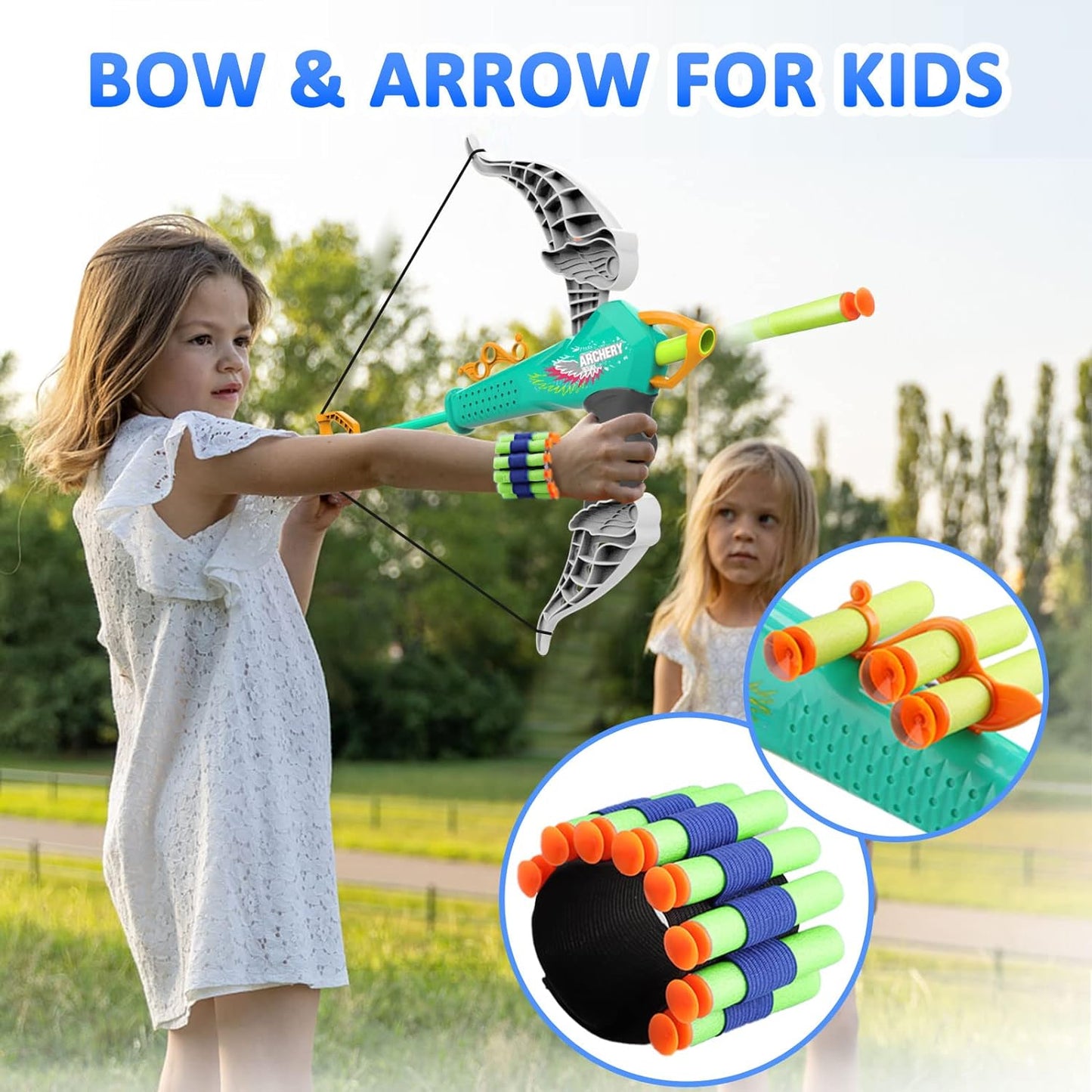 Bow and Arrow for Kids Toys, Archery Set with 20 Suction Cup Arrows, Gifts for Boys Girls Toddler Age 4 5 6 7 8 Year Old