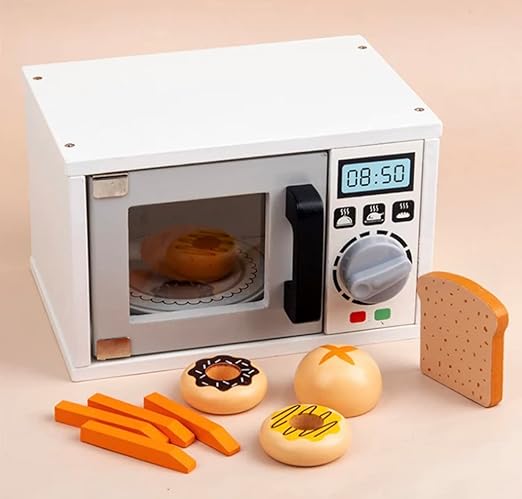 Wooden Play House Electric Oven Set - Magnetic Bread Cutting Toy for Kindergarten Kids, Simulation Home Kitchen Play