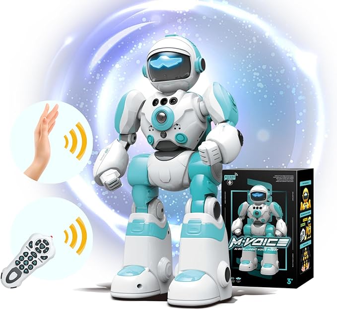 Robot Toys, Vector Robot with Gesture & Sensing Programmable Remote Control, Educational Robot Toy, Recording Repeat Led Eyes?Robot Toy Gifts for Boys Girls 3/12 Years Old Kids