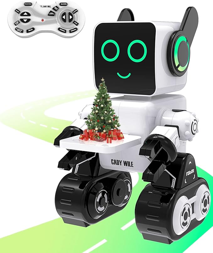 Robot Toys for Kids, Smart Robot with LED and Tray, Programmable Remote Control Robot, Interactive Toys with Coin Bank, Walking Talking Singing Dancing Robot Gift for Boys Girls