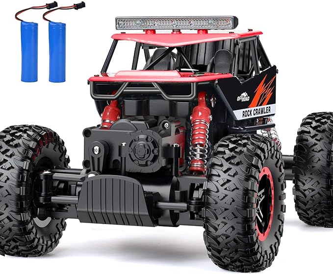 Rc Car, Remote Control Monster Truck, 1:14 Off Road Monster Truck,4WD 2.4Ghz 4WD with LED Headlight Rock Crawler 1:16 All Terrain Rechargeable Electric Toy for Boys & Girls Gifts - Toyigo