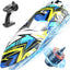 Rc Speed Boat, 2.4GHz Racing Boat with LED Lights For Seas, 30+ mph Fast Remote Control Boats, with Never Capsize & Low Battery Alarm Function Boat Toy for Adults Boys & Girls - Toyigo