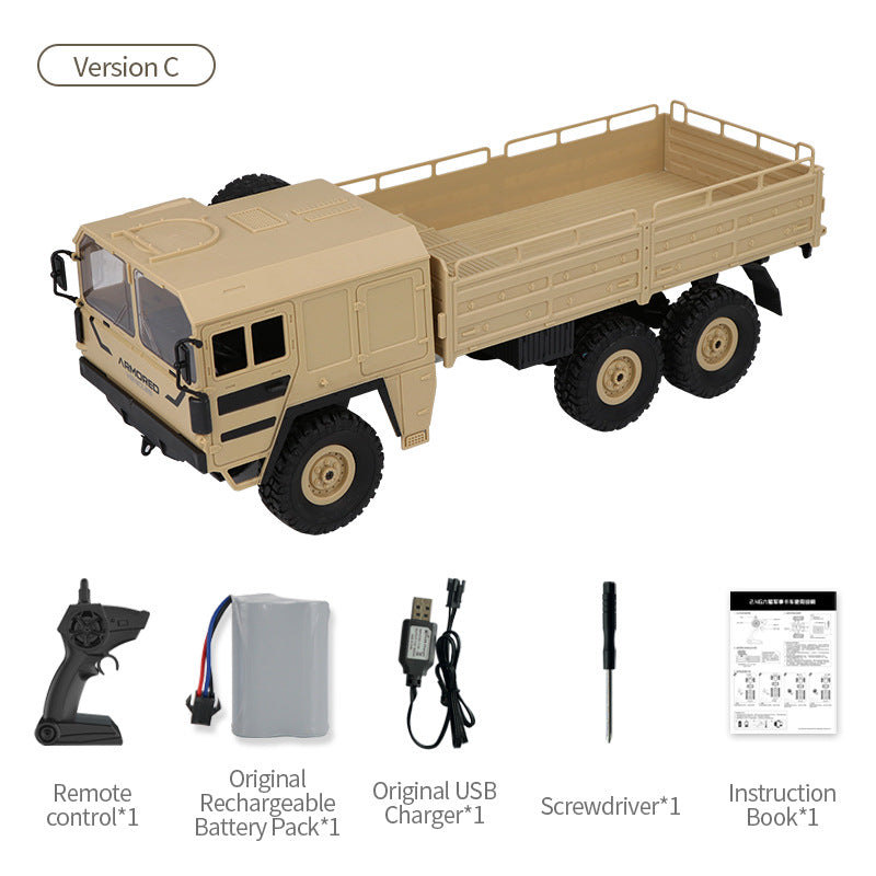 RC Military Truck 6x6 Off Road, Simulated Military Truck, Six-Wheel Scale Truck Outdoor Climbing Vehicle, Cargo Off-road Transport Soil Model,Rock Crawler Army Transport