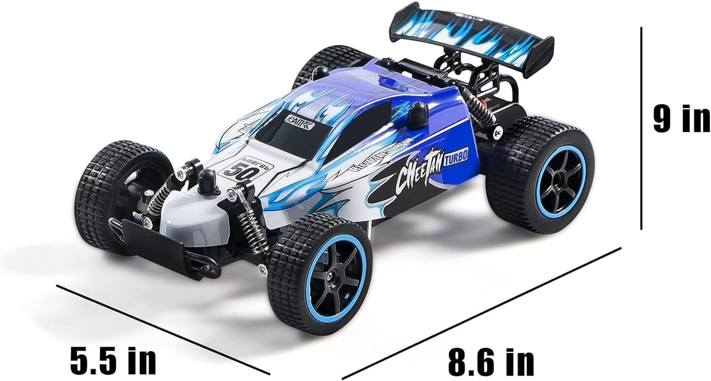 Remote Control RC Cars, Easter Basket Stuffers Toy Cars for Boys and Girls, 1:18 2WD Monster RC Truck High Speed Racing Car,  Gifts for Kids(Black Green) (White Blue) - Toyigo