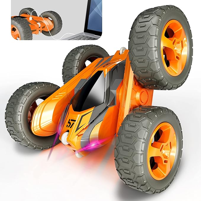 Remote Control Car, Double Sided Flips 360ø Rotating RC Stunt Car, 4WD 2.4GHz Remote Control Toys, RC Cars for Kids, Toy Boys & Girls 5-8 - Toyigo