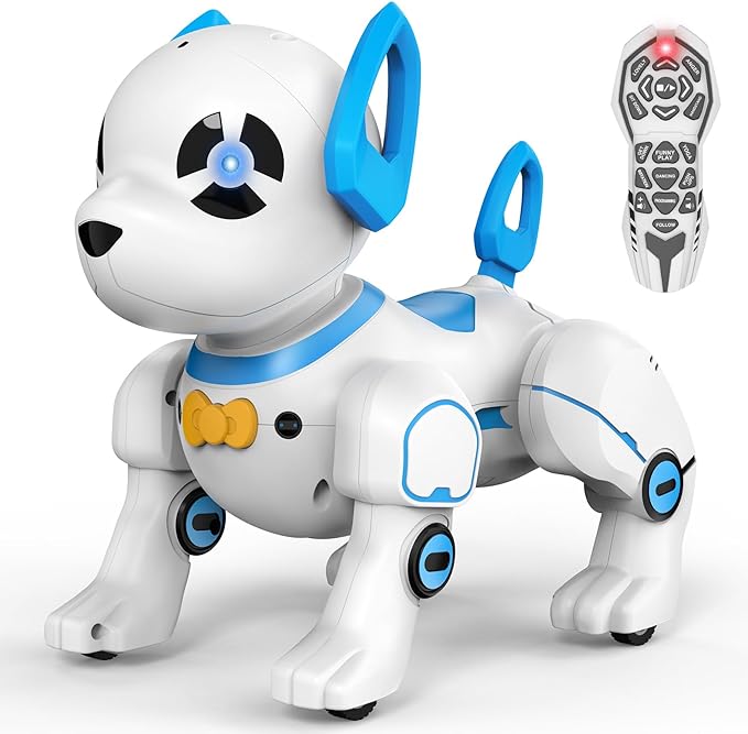 RC Car Robot Dog Toy, RC Stunt Robot Dog Toy, Remote Control Robot Dog Programmable Smart Interactive Robotic Pet, RC Dog Toy Imitates Animals Follow Functions Toys for Boys Girls RC Dog Toy for Kids