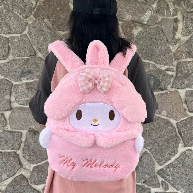 Soft Toys Bag, Large Capacity Melody Backpack, Cute Cartoon Plush, Anime Character Plush Backpack, School Girls Korean Backpack for Kids Adults - Toyigo