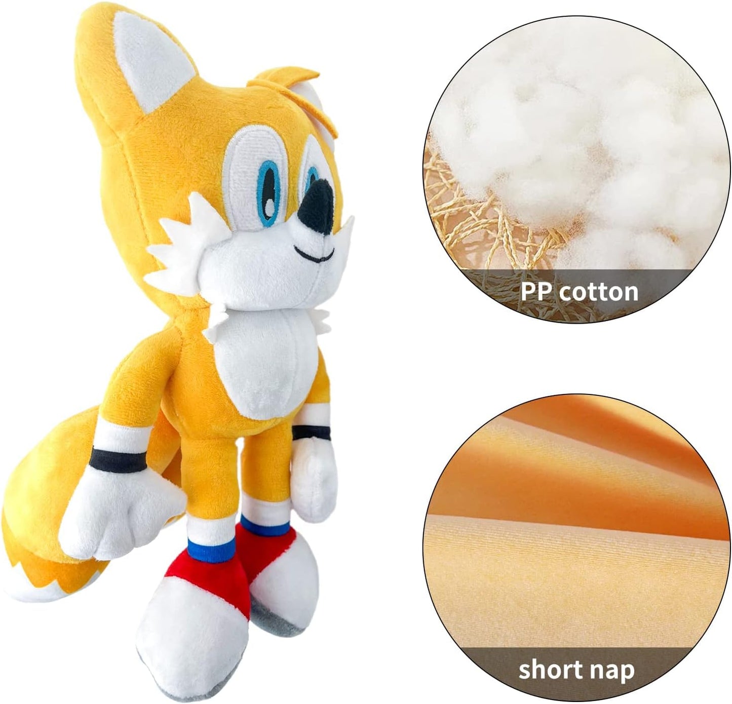 Movies & Tv soft toys, 12 Inches Sonic 2 Plush Toy, The Hedgehog Movie Sonic Plush Toys, Knuckles Shadow Tails Plush Doll Toys,  Gifts for Boys and Girls (Sonic+Tails+Knuckles), (Tails)